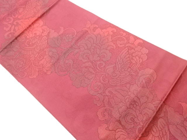 JAPANESE NAGOYA OBI / SILK / WOVEN FLOWER ARABESQUE